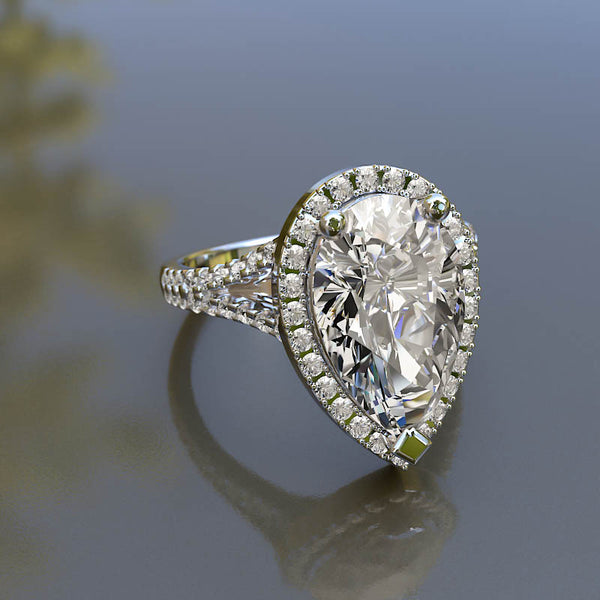 Pear Diamond Engagement Ring 4.86ct - 02US46